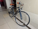 凤凰（Phoenix）公路自行车男女成人禧玛诺变速复古青少年学生平把公路赛车FR202 钢架700C-禧玛诺7速-孔雀蓝 700C【建议身高160-190CM】 实拍图