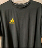 阿迪达斯 （adidas）T恤男夏季运动透气轻薄宽松棉短袖 黑/金 2XL 实拍图