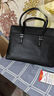 北狐真皮男士手提包手拿头层牛皮大容量包包纯皮商务简约单肩斜挎包休 黑色1803纯皮 实拍图