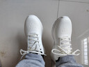 特步运动鞋男鞋跑鞋冬季皮面防水轻便减震健身休闲慢跑步鞋子男白色 实拍图