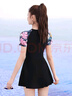 梵迪拉（F.DYRAA）泳衣女款遮肚显瘦高级感游泳馆连体裙保守泳装三件套12030黑色L 实拍图