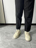 森馬男鞋2025秋季新款休闲百搭小白鞋子男士软底轻便厚底增高板鞋男款 米色 43 实拍图