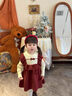 班喜迪女童连衣裙秋装2026新款洋气宝宝周岁礼服儿童毛衣公主裙春秋裙子 红色 90 cm 实拍图
