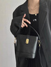 袋鼠撞色质感水桶包包女包2025七夕高级感洋气百搭手提斜挎水桶包 黑色 实拍图
