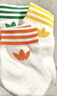 adidas经典舒适三条纹短筒及踝袜子男女阿迪达斯官方三叶草 白色/橙黄/深黄/绿色 3942 实拍图