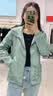 春秋外套女短款休闲棒球服宽松大码连帽上衣薄款冲锋小香风短风衣 豆绿色 2XL 135-150斤 实拍图