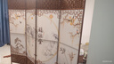 中式简易折叠可移动屏风遮挡板帘客厅隔断墙卧室现代简约办公室 单面图案送底座（加厚加粗） 1.8米高4扇一组2米宽 实拍图
