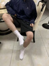 团团库袜子长筒男女均码四季纯色舒适防臭透气束腰运动高帮情侣学生袜子 白色【长筒款】 均码 【六双装】 实拍图