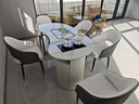 尊语轻奢岩板茶桌椅组合现代简约阳台小茶几客厅家用2025新款功夫茶台 雪山白 1.6m单茶桌+5太空椅 实拍图
