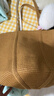 MUJI纸编 托特包 挎包 女包 包包 轻便 手提编织包通勤 浅棕色 大 底部直径25*高25cm 实拍图
