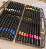 御阅【绘画套装】软头丙烯马克笔学生美术专用幼儿园可水洗水彩笔 36色丨手提盒/黑杆/可水洗无异味 精致小黑盒【软头】不透纸 可叠色 实拍图