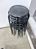 华恺之星 凳子家用板凳高凳可叠摞铁艺椅子换鞋凳圆凳子HK5086黑 实拍图