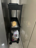 小推车夹缝置物架落地可移动多层厨房家用蔬菜卫生间窄边收纳架子 优雅黑三层-15宽【送静音轮】 实拍图