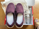 足力健老人鞋一脚蹬散步鞋艾草健康妈妈鞋休闲鞋冬季女鞋 1616Z绛紫37 实拍图