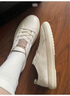 皓顿（HAUT TON）休闲鞋头层牛皮男鞋新品懒人小白鞋韩版一脚蹬乐福鞋百搭板鞋 白色 41 -适合运动鞋42码 实拍图