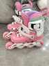 乐秀（ROADSHOW）轮滑鞋儿童溜冰滑冰鞋可调男女童专业轮滑鞋6-12岁初学RX1S滑轮鞋 【锁轮款】粉色R8套装送礼包 S 小码(28-31适合2-5岁) 实拍图