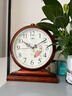 康巴丝（Compas）挂钟古典欧式座钟表复古客厅装饰台钟创意卧室床头时钟石英钟 3020数字木纹 实拍图
