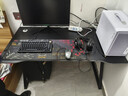 甄严选电脑桌台式电竞桌椅套装组合桌子办公家用桌学习桌书房书桌写字桌 【黑架+黑碳纤纹面】单桌120*60 实拍图