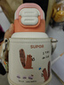 苏泊尔（SUPOR）儿童保温杯学生开学水杯水壶316不锈钢吸管杯背包·粉柚KCV50CL20 实拍图
