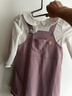 戴维贝拉（DAVE＆BELLA）女童连衣裙儿童公主裙小童假两件衣服女宝宝裙子2025秋季新款童裙 灰紫色【DB1248265】 110 cm（建议身高100-110cm） 实拍图