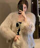 傲列2024秋冬轻奢品质貉子毛双面编织皮草女中长减龄狐狸毛毛外套大衣 米色 均码 实拍图