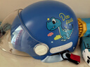绿源新款电动车3C儿童头盔可爱卡通萌趣3-12岁宝宝男孩女孩安全头盔 小恐龙-蓝色-【短透镜】 【不带护耳】 实拍图