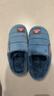 大嘴猴（paul frank）棉拖鞋男士秋冬季室内家居拖鞋毛绒保暖厚底棉鞋男款深蓝280PF607 实拍图