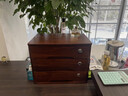实木桌面收纳盒抽屉式办公桌上整理箱多层杂物储物柜木质盒子带锁 加厚胡桃色3层全锁【店长主推】 实拍图