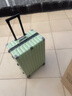 欧遥高颜值铝框行李箱可坐人男女学生潮流大容量拉杆箱加厚密码旅行箱 果绿色【铆钉加固铝合金款】 28英寸 【出国托运，结实耐用】 实拍图