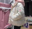 歌温妮初中生羽绒服厚女14-16岁假两件加厚连帽女冬季12大童13少女15学 米白色 M 建议90-105斤 实拍图