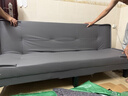 憩诺沙发折叠两用沙发床公寓出租房经济型猫抓皮布艺小沙发 深灰色【耐磨猫抓皮】 三人位 1.8m +2抱枕 实拍图