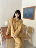 ZUMASHL睡衣女士2026新款秋冬季纯棉夹棉袄加厚保暖可外穿家居服套装冬天 S85990#（翻领）夹棉套装-麦穗金 M 【建议85-120斤穿】三层加厚 实拍图