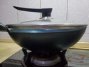 阎铁匠章丘炒锅铁锅已开锅炒菜锅无涂层物理不粘锅老式圆底正品旗舰店 锤印款锅把一体30CM 30cm 圆底炒锅 实拍图
