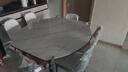 上林春天 亮光岩板餐桌椅组合 现代轻奢可伸缩吃饭折叠方桌中小户型洽谈桌 抗菌雪山白丨轻奢皮椅丨黑色框架 1.4米 餐桌+6椅【店长推荐】 实拍图