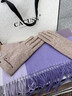 CACUSS羊绒围巾女士冬季大披肩护颈保暖围脖妈妈生日礼物礼盒装 紫格 实拍图