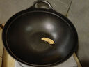 九铸 生铁锅深炒锅老式铁锅家用不粘锅平底炒菜锅燃气灶电磁炉专用锅 长柄-平底炒锅-无盖款 33cm 实拍图