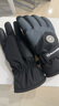 目丸保暖手套男女户外冬天骑行防寒风加绒厚触屏女防水冬季棉滑雪手套 4#雪花圆标黑色（拼色男款） 实拍图