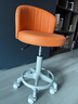北风之恋吧台椅升降椅高脚凳酒吧椅前台收银台椅子美容旋转椅家用化妆凳子 橘色靠背【米白架-超静音轮】 实拍图