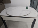 初屋 餐桌 实木岩板餐桌现代简约大理石餐桌椅组合可伸缩折叠吃饭桌子 1.20米黑白色【12MM雪山白】 一桌四椅 实拍图