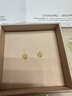 六福珠宝黄金耳钉栀子花足金耳饰礼物 计价G01G0027DS 约1.09克 实拍图