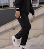 adidas情侣款加绒加厚直筒束脚运动裤男女秋冬阿迪达斯官方轻运动   黑色（推荐女生选小一码）   S 实拍图
