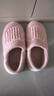 京东京造家居包脚棉拖鞋轻简毛绒保暖包跟棉拖鞋女款 花簇粉38-39 JZ-3222 实拍图
