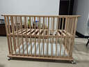 优乐博（ULOP）榉木婴儿床可移动拼接床多功能实木无漆宝宝睡床新生儿带围栏边床 婴儿用品榉木床带储物板 活动晒图联系领取乳胶椰棕床垫 实拍图