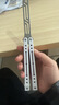 yy钢鹦鹉螺 夜光款蝴蝶刀【桔梗balisong】不锈钢内衬安全未开刃 白粉白刃 实拍图
