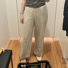 优衣库女装麻混纺松紧长裤/休闲裤473791 30 浅米色 M /160/66A 实拍图