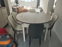 尊木华馨餐桌 可伸缩岩板餐桌家用餐桌椅组合简约小户型实木餐桌吃饭桌子 白+白框12mm亮光雪山白-小菠萝椅 1.35米 一桌六椅【升级四轨道】 实拍图