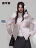 雅鹿短款羽绒服2025新款冬季纯色百搭可拆卸帽面包服小个子冬装外套 实拍图
