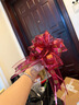 oein结婚用品婚车鲜花后视镜楼梯扶手婚车婚房装饰拉花蝴蝶结丝带 【雪纱酒红喜字+特大号懒人球花】 10 朵 实拍图