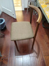 汤凯颐牛角餐椅餐厅靠背椅子简约凳子家用办公椅学习书桌椅座椅电脑椅 咖色-透气棉麻【胡桃色腿】 1把装 实拍图