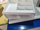京东物流 化妆品收纳盒梳妆台置物架桌面高级感整理抽屉柜 中号2层（1层抽屉+1层顶部置物架） 24*20*12cm 透明白 实拍图